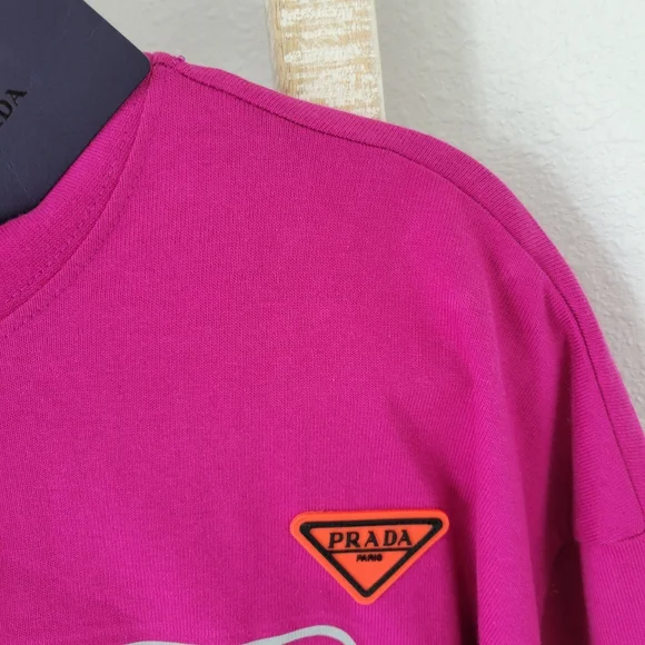 Prada Label Fuschia Pink Women's/ Unisex T Shirt - Picture 6 of 12